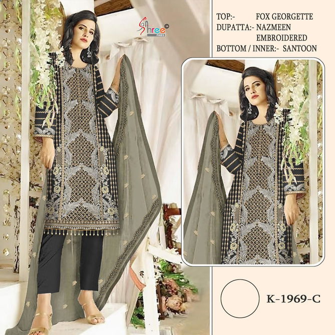 Shree K 1969 Faux Georgette Pakistani Suits Wholesale Market In Surat